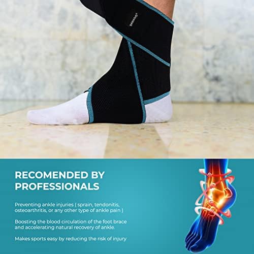 Ankle Support Brace Adjustable Ankle Brace Compression Wrap for Men Women Injury Recovery Weak Ankles Sports Running Plantar Fasciitis Achilles tendonitis Ligament Damage 1 PC Blue