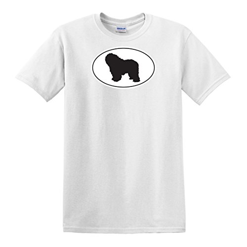 fagraphix Men's Polish Lowland Sheepdog Euro Oval T-Shirt Large White