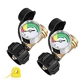 LONGADS Upgraded Propane Tank Gauge Level Indicator with QCC/Type 1 Connection(Set of 2) for 5-40lb...