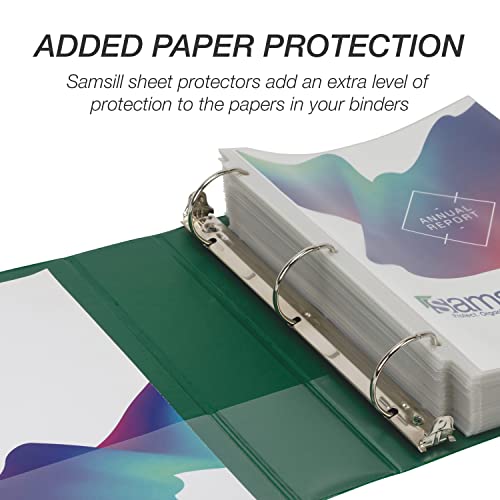Image of Samsill Durable 2 inch 3 Ring Binder, D Ring Binder, 100% Recycled Chipboard, Green, 4 Pack