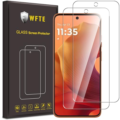 WFTE [2-Pack Protector de Pantalla para Motorola Moto G15/G15 Power,9H Dureza,Huellas Dactilares Libre,Sin Burbujas,Cristal Templado Protector de Pantalla Motorola G15