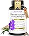 Produktbild 60 Trans Resveratrol Kapseln mit 750mg Resveratrol hochdosiert miz Silizium und Hyaluron (in 2 Kapseln) als Resveratrol Komplex