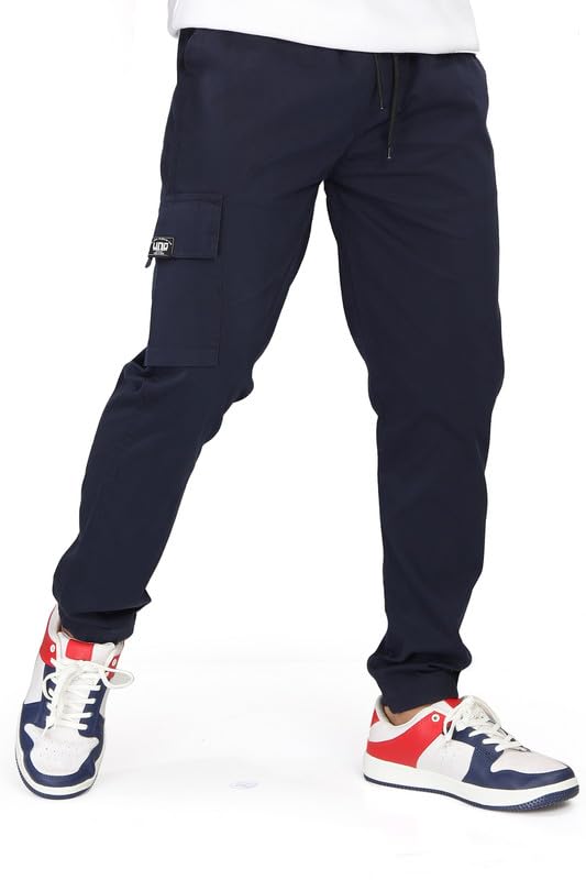 unoseven Men's Twill Cotton Cargo Jogger Pants - Tapered Fit - Bio Finish --picture-27