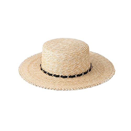 Bplectronic Handgemachte Flache Strohhut Urlaub Sonnenschutzvisier Kappen Panama-Strand-Hut, als anzeigen, Einheitsgröße Cover