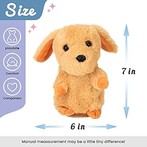 Hopearl Talking Puppy Repeats What You Say Dog Nodding Electric Interactive Animated Toy Speaking Plush Buddy Gifts for Toddlers Brown 7