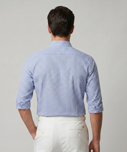 Image of Afflatus Men's Classic Gingham Check Slim Fit Button-Down Dress Shirt for Man | Long Sleeve Cotton Casual Formal Wear | Plaid Checkered Shirt for Men | Business Casual Office Wear