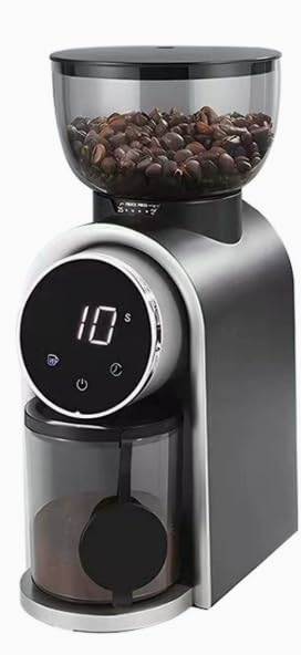 Moedor de Café Elétrico Digital Preto, Moedor de Lâminas de Aço Inoxidável CNC, 25