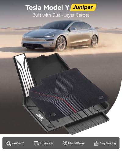 Image of 3W 10PCS Floor Mats for Tesla Model Y Juniper 2025 2026 Star Trails Carpets