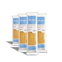DeLallo Thin Spaghetti Pasta, 1 Pound Bag, 4 Pack, Al Dente Texture, Made in Itay, Made with Durum Wheat Semolina Flour, Cooks in 9 Minutes, Non-GMO, Long Cut