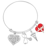Kivosliviz Nurse Prayer Gifts Bracelet for Women Female Nursing Charm Christmas Bangle for Nurses Nurse Prayer Bracelet