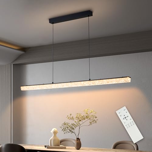 Lámpara colgante LED moderna regulable de diseño lineal minimalista para salón y oficina de 50W