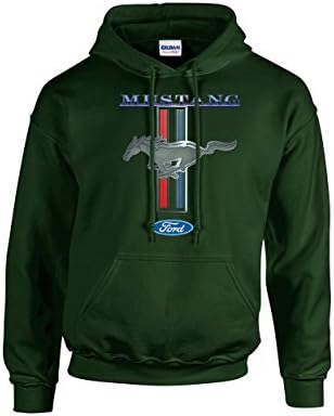Ford Mustang Pony Unisex Hooded Sweatshirt Logo Hoodie Performance Racing Car Muscle Car Hood-Black-Small Ford Mustang Pony Unisex Hooded Sweatshirt Logo Hoodie Performance Racing Car Muscle Car Hood-Black-Small