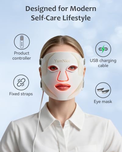 Red Light Therapy for Face, 8 Light Modes 850NM Infrared LED Face Mask Light Therapy with 288 LEDs, Rechargeable Use Coupon - image 6