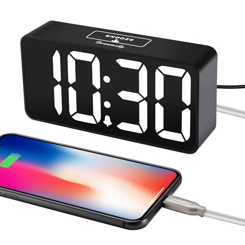 image for DreamSky Small Digital Alarm Clock for Bederoom, Large Big Numbers Dis