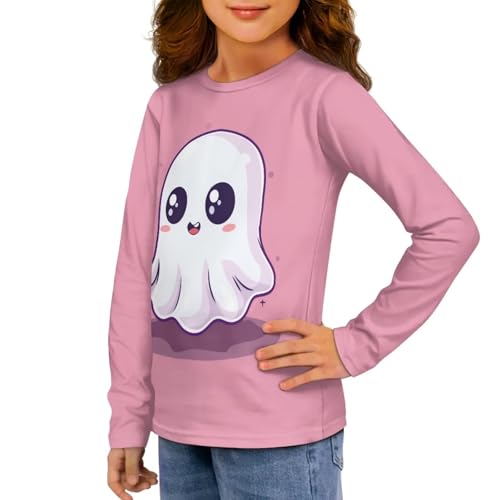 Image of Girls Long Sleeve Shirts Casual Crewneck Soft T-shirts for Girls 3-16 Years Old
