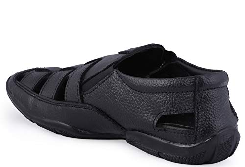 Image of Lazard Khadim's Men Black Casual Slip-On Sandal - UK 7