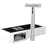 DEDGE Classic Double Edge Safety Razor Single Blade Razor For Men, Reusable Razor, with 5 Premium Razor Blades -Chrome