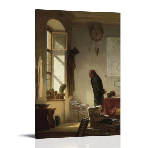 Impression sur toile Carl Spitzweg tableau décoration vintage motif amoureux des cactus