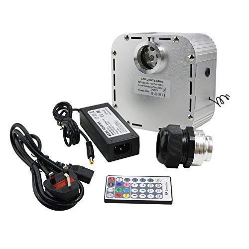 kingmaled 32W Twinkle RGB LED Lights Source with 28key RF Remote Control for Fiber Optic Lighting Star Ceiling Kit