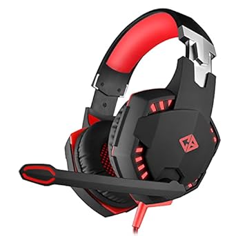 Cosmic Byte Over the Ear Headsets with Mic & LED - G2000 Edition (Black/Red) Rubberized Texture