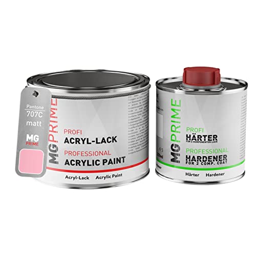 Pantone 707C Red Peinture acrylique mate Pot de 0,75 litre / 750 ml, y compris le durcisseur