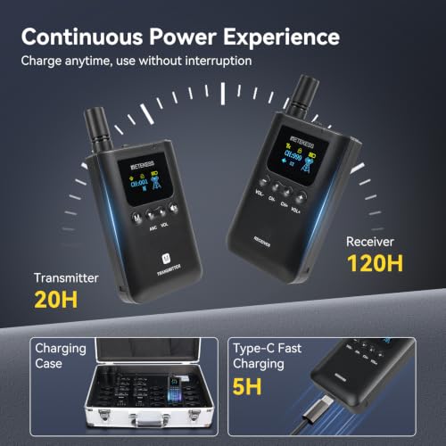 Sistema de guía turística inalámbrico Retekess TT129 con 3 transmisores simultáneos (3TX 29RX), reducción de ruido nivel 4, calidad de sonido clara, 120 h de autonomía, alcance 200 m, estuche de carga para 32 dispositivos miniatura 4