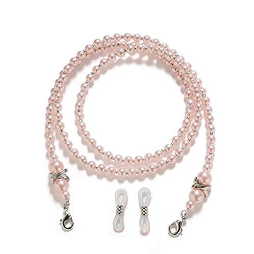 Wushxiao Pearl Beaded Eyeglass Chain Holder, Elegant Sunglasses Reading Glasses Cord Neck Strap Rope Holder For Women Girls (Pink) #TOP23