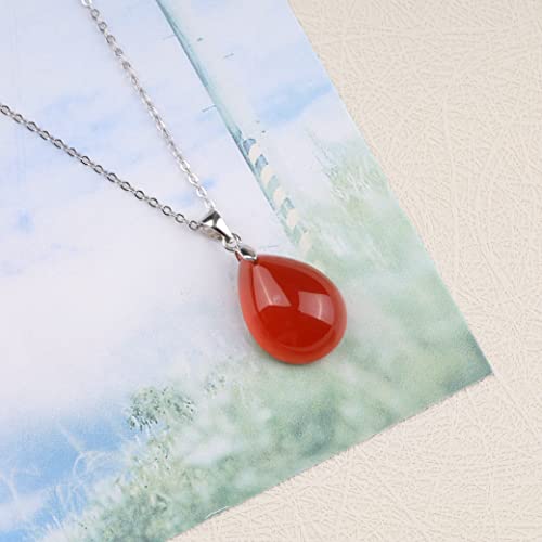 Gavu Teardrop Pendant Red Aagte Crystal Necklace For Women Girls #TOP4