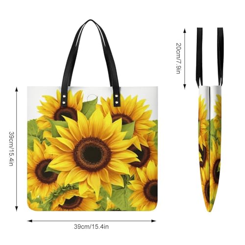 Sunflower Handbag Leather Tote Shoulder Bag Satchel Handbag with Top Handles Large Casual Handbags with Shoulder Work Bag for Women Travel Purse Dating Gift2