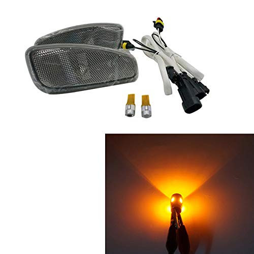 Riflettore Laterale di Avviso per Auto, Segnale di Luce della Lampada, Indicatori Anteriori per Jeep Renegade 2014-2017, Nero Fumo