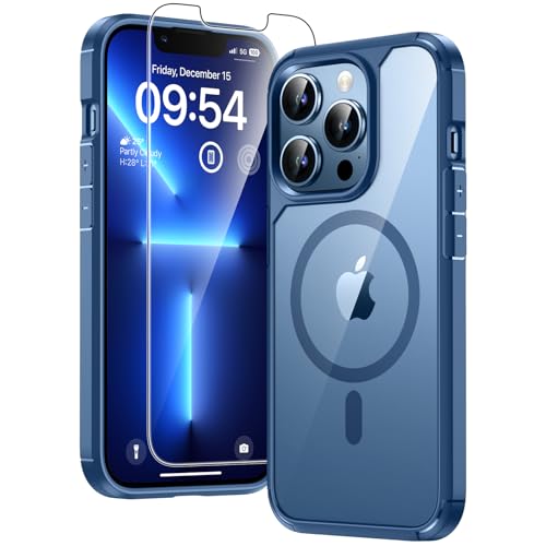 TAURI Coque Magnétique pour iPhone 13 Pro Max,Bleu