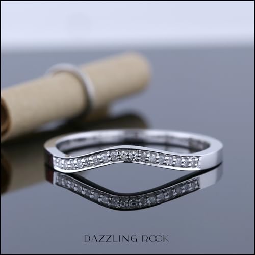 Dazzlingrock Collection Round Gemstone or Diamond Enhancer Guard Curved Style Stackable Wedding Band for Women (0.10 ctw, Clarity I2-I3) in 925 Sterling Silver3