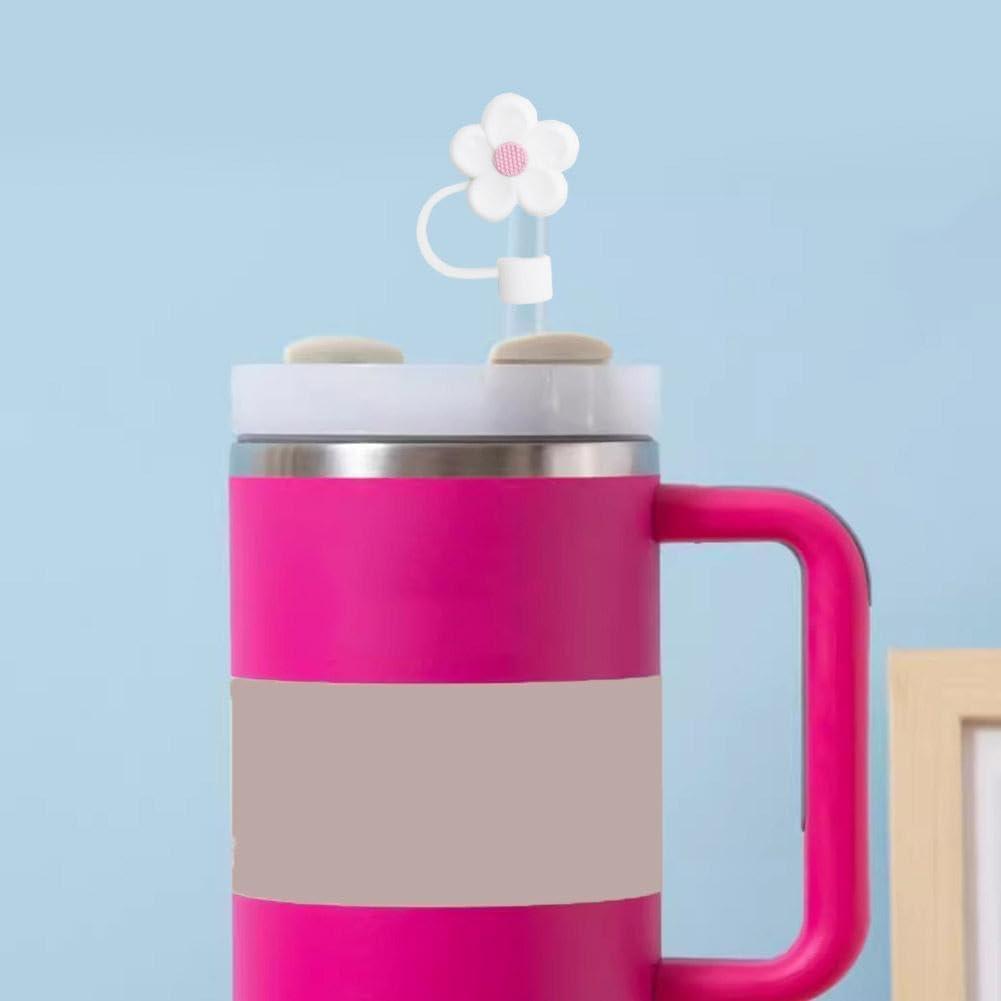 Silikon-Strohhalm-Abdeckung Für Stanley Tumbler – Süßes Blumen-Design, 10 Mm, Staubdicht & Wiederverwendbar – Perfekt Für Unterwegs