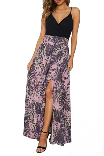 Image of Newshows Women's 2026 Lightweight Summer Wedding Guest Beach Vacation Casual V Neck Split Flowy Maxi Dress
