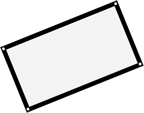Miniatura 4 de VBESTLIFE Pantalla de proyección, portátil 169 plegable, sin arrugas, cortina blanca con agujeros para colgar para acampar al aire libre película