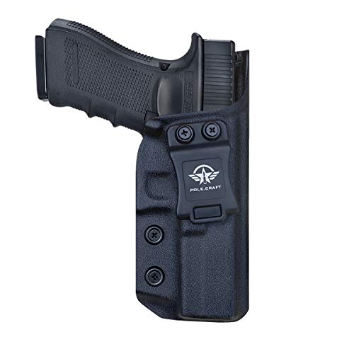 Glock 17 Holster IWB Kydex for Glock17 / Glock 22 / Glock 31 (Gen 3 4 5) - Glock 22 Holster IWB - Inside Waistband Carry Concealed Holster Glock 17 Accessories (Black, Right Hand)