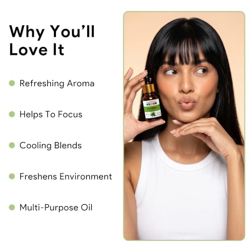 Image of Organix Mantra Peppermint Oil for Skin, Hair, Personal Care & DIY - 100% Natural & Steam Distilled Oil - 15ML