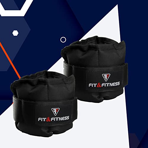 Image of FIT & FITNESS Wrist /Ankle Weights Pro Quality Adjustable Ankle /Wrist Weights for Running, Jogging, Cycling can be Used by Both Men and Women from 1 kg (0.5kg Gram Each x 2 pc) (2.0Kilograms)