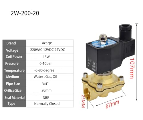 Vanne d'eau électrique 1-1/2 laiton normalement fermée 220V IP65 - 4