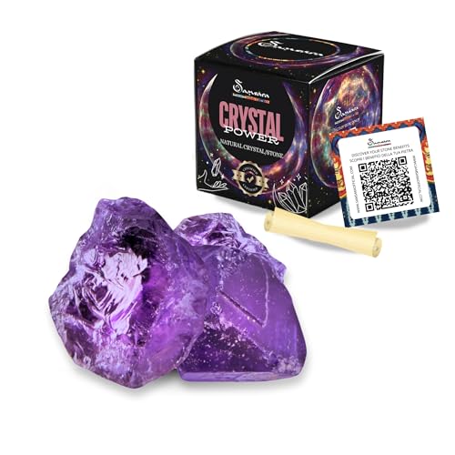 SAMSARA - Amatista Piedra Natural | con caja de regalo y hoja informativa | Cristaloterapia, Reiki | Cristal Energético Meditación y Decoración (Amatista)