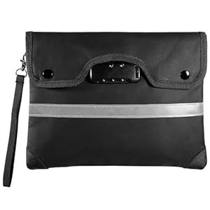 HOMELYLIFE Fireproof Document Bag 29 x 21cm – 6200°F Heatproof Money Bag with Combination Lock & Hidden Pocket, Waterproof Safe Storage for Passport, Jewelry, Bank Files, A5 Documents