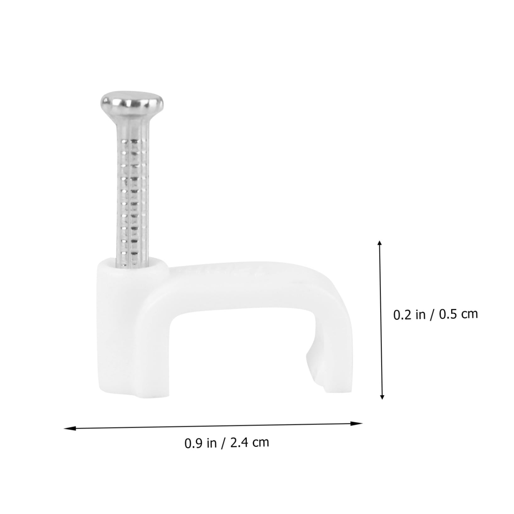 Clip Gestione Cavi Chiodo in Acciaio, Bianco 500 Pezzi | Pe, Buona Isolazione e Resistenza All'invecchiamento, per Cavo Audio Coassiale e USB in Ufficio e Casa
