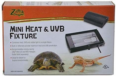 Zilla Mini Heat & UVB Fixture 1 Pack - (9-1/4"L x 5-1/8"W x 2-5/8"H) - Pack of 2