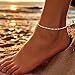 Moodear Ankle Bracelets for Women Trendy 14K Silver Plated Anklets for Women Waterproof Dainty Twist Chain Anklets Non Tarnish Summer Beach Adjustable Anklet Jewelry Gift