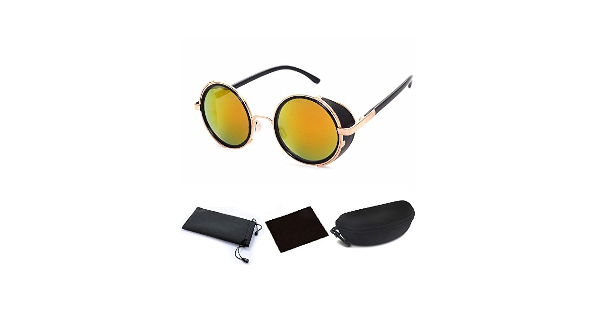 JJLHIF Classic Design Retro Vintage Round Circle Mirror Lens