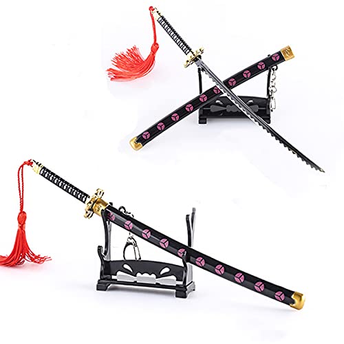 DIYOOHOMY Anime Sword Keychains Mini Japanese Katana Samurai Key Chain Tiny Weapon Fans Gift