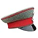 Military Style Crusher Cap, German WWI Replica, Grey with Red Band, Black Visor (US, Numeric, 7 1/8, Green)