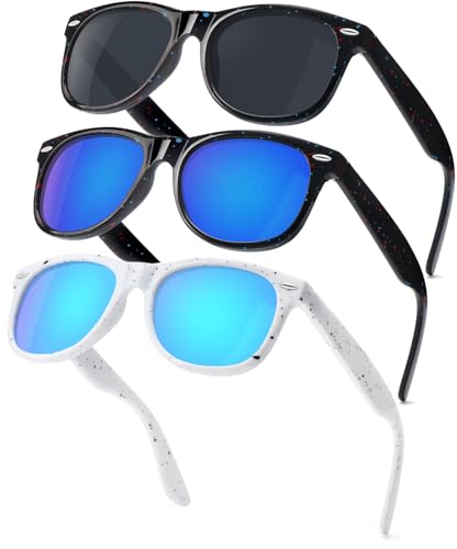 SEKKAF Kids Polarized Sunglasses for Boys Girls,Retro Toddler Sun Glasses UV Protection Shades