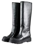 Rahmengenaehte Sohle Prada Damen Schwarz Leder Stiefel 3W5922 39.5 EU
