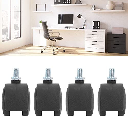Image of 4PCS 1.5 Inch Swivel Caster Wheels with Threaded Stem - 360 Rotatable Heavy Duty Furniture Casters for Office Chair, Cabinet, Desk, and Bed Frame